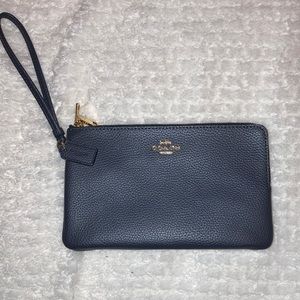 COACH Large Corner Double Zip Wristlet In Midnight